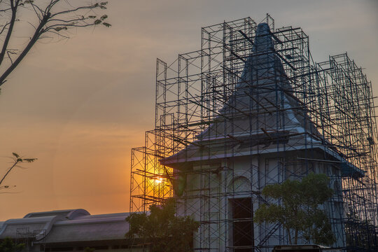 sunset over the city