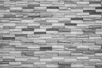 Craft stone tile wall pattern, black and white image.