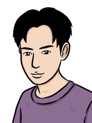 cartoon cute man on white background