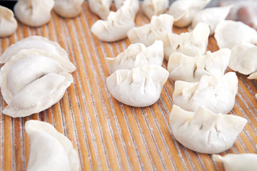 Fototapeta na wymiar Placed dumplings