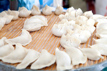 Fototapeta na wymiar Placed dumplings