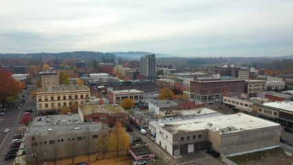 Aerial of downtown Salem Oregon