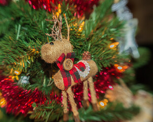 Hand Made Rustic Reindeer Christmas Ornament Decoration