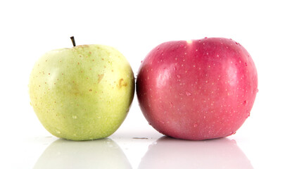 Two apples on white background