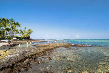 Kahalu’u Beach Park, snorkeling. Big Island Hawaii 