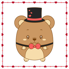 happy valentines day cute baby teddy bear drawing