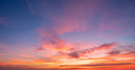 Sunset sky for background or sunrise sky and cloud at morning.