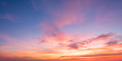 Sunset sky for background or sunrise sky and cloud at morning.