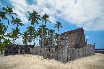 Hale o Keawe. Pu'uhonua O Hōnaunau National Historical Park. Big Island Hawaii