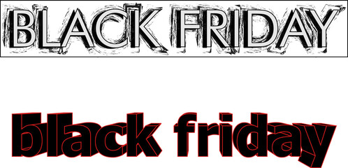 The letters Black Friday, for the term super discounted moment in one day in the world of retail or e-commerce