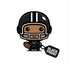 black friday celebration cute character vector design