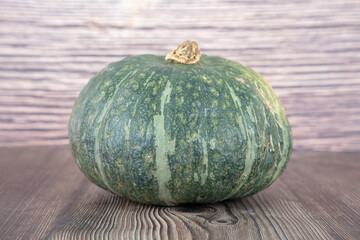 A round pumpkin on the table