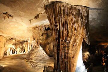 Stalactites hold tight to the ceiling, and Stalagmites grow to the ceiling from the floor....