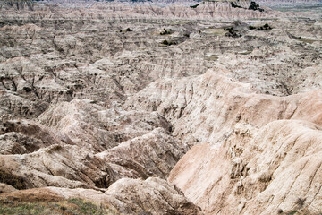 The rugged terrain of the Badlands in South Dakota