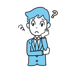 イラスト素材：困るビジネスマン