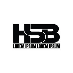 HSB letter monogram logo design vector