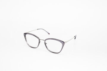 Optic glasses white background gray frame