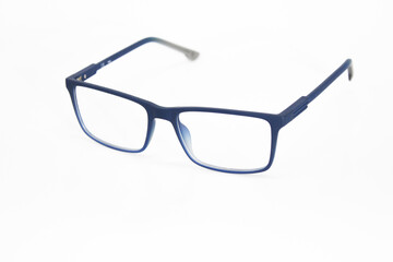 Optic glasses white background blue gradient