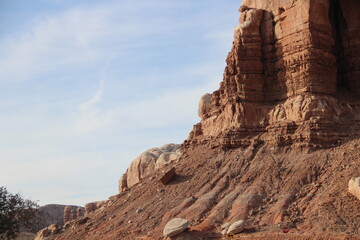 Fototapeta premium Big sandstone on roadside.