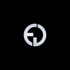 FD letter logo vector icon on black background illustration