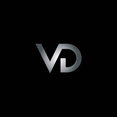 VD letter logo vector icon on black background illustration