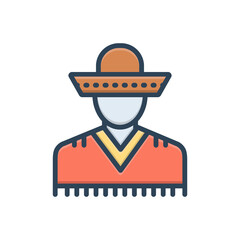 Color illustration icon for mexican