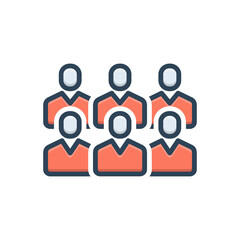 Color illustration icon for public 