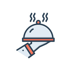 Color illustration icon for serve