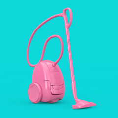 Pink Vacuum Cleaner in Duotone Style. 3d Rendering