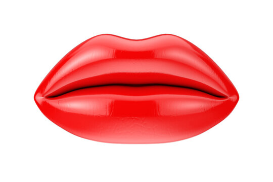Female Lips with Red Lipstick in Kiss Gesture. 3d Rendering