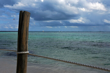 Obraz premium Beatiful sunset in caribe beach 