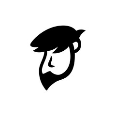 Men head with beard minimalist logo design inspiration 