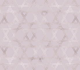 Geometric seamless pattern with silver star celtic knot tiles.