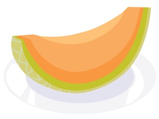 お皿にのったオレンジ色の果肉のメロン