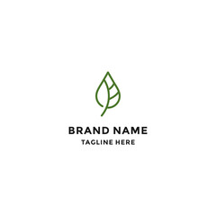 leaf nature abstract logo design vector template