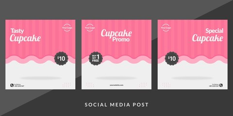 Cupcake Social Media Post Template. Good used for Food Social Media Post and Banner.