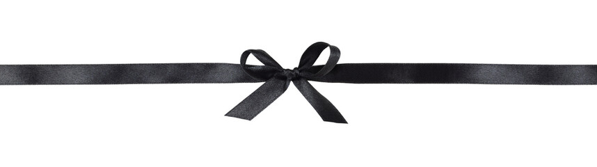 Black satin bow and ribbon