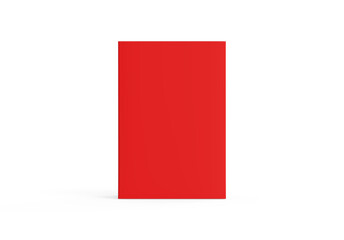 Red blank cardboard package box mockup template on isolated white background, ready for design presentation, 3d illustration