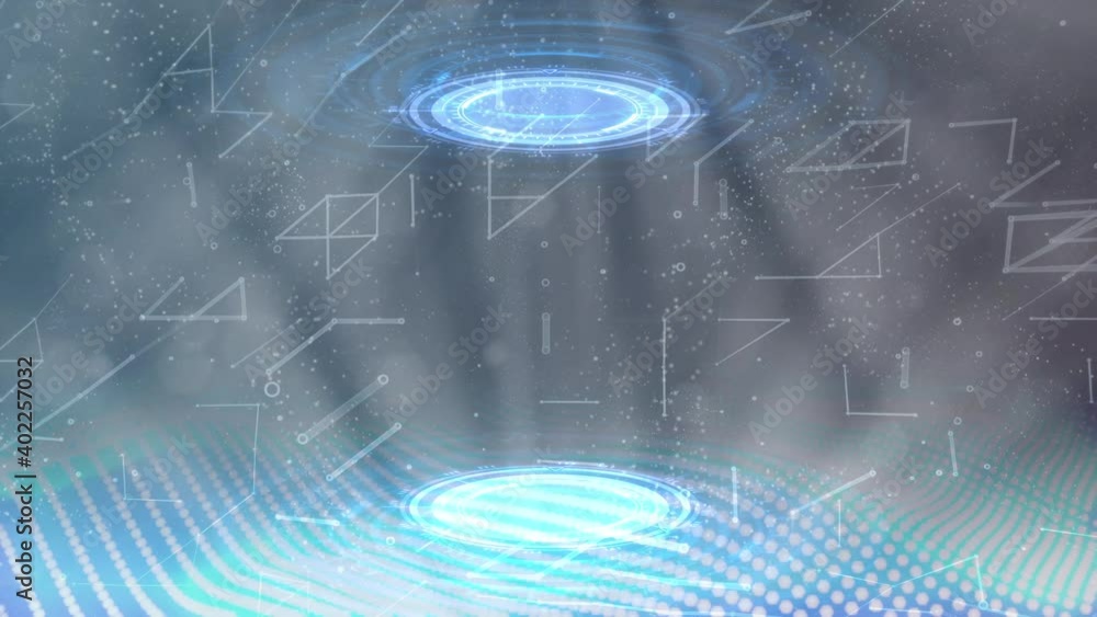 Aufkleber abstract cyber background of two ui or hud circles