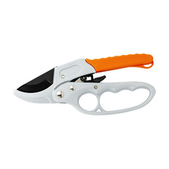 Garden secateurs isolated on a white