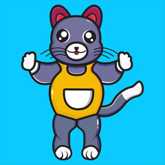 cute cat mascot vector design eps 10