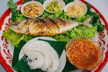 smoked mackerel, Fresh mackerel from Mae Klong, Thailand, Thai food, Rastrelliger brachysoma.