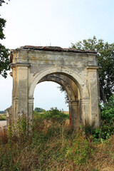 Old ruined gate in ancient manor