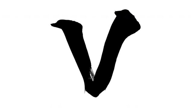 モーション筆文字「V(大文字)」アルファ付き素材 alphabet 「V(Uppercase)」筆文字で描かれていくようにプロの書道家が書いた文字をモーションさせた素材ですIt is a brush Chinese characters(Kanji) written by a professional Japanese calligrapher