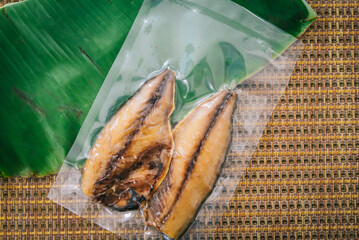 smoked mackerel, Fresh mackerel from Mae Klong, Thailand, Thai food, Rastrelliger brachysoma.