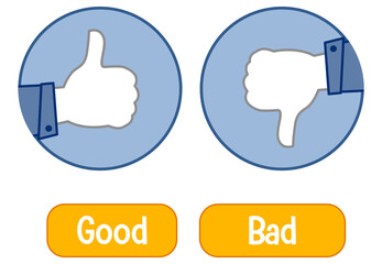 Opposite words with good and bad (Thumb signal)