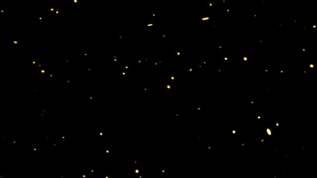 Gold Confetti Explosions.  Alpha Matte Channel.   Gold glitter background with sparkle shine light confetti. Super Slow Motion at 1000fps. 