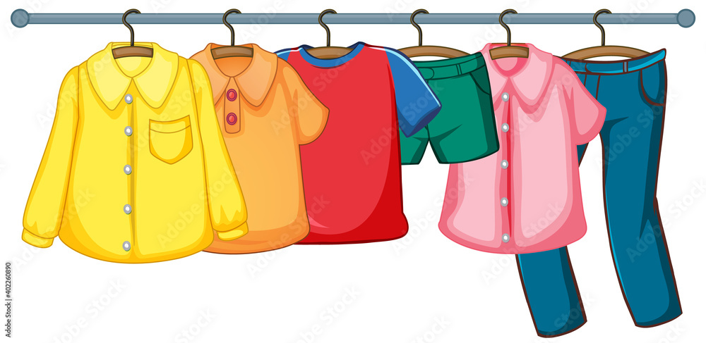 Canvas Prints isolated clothes on the rack display