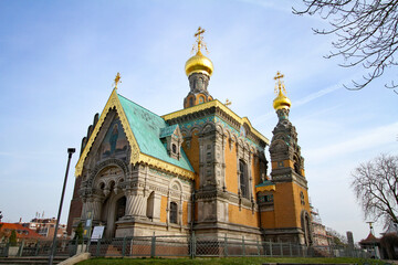 Fototapeta na wymiar Russian Chapel in Darmstadt