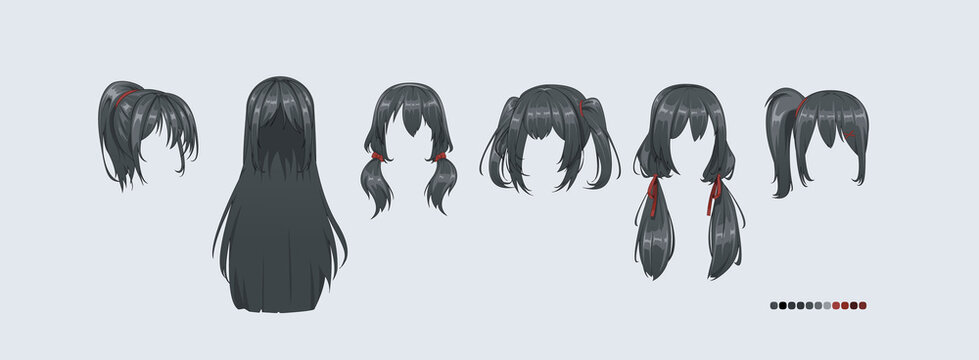 Anime Hair Drawing Reference and Sketches for Artists